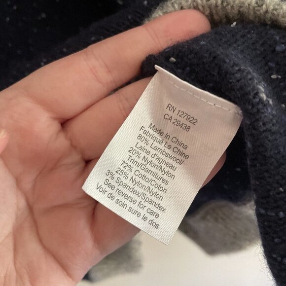 Mountain Khakis Men XXL Navy Blue Lambswool Outdoor Fleck Quarter Zip Sweater - Picture 6 of 11